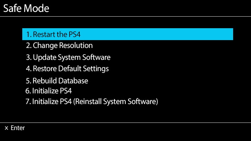 Safe Mode PS4